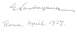 Autograph of George Santayana (1863-1952)